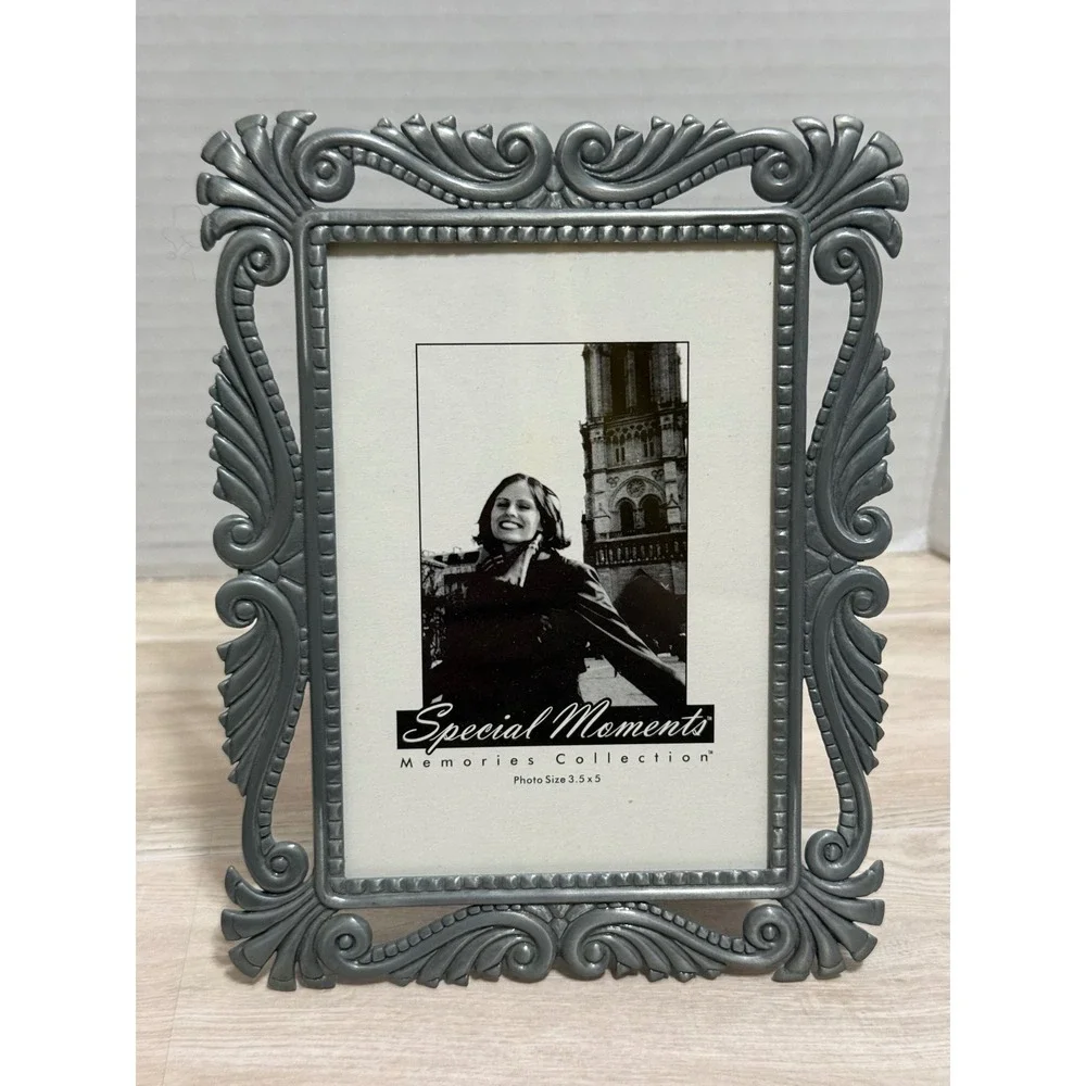 Special Moments Ornate Pewter Gray Scrollwork 3.5x5‎ Picture Frame Memories Coll